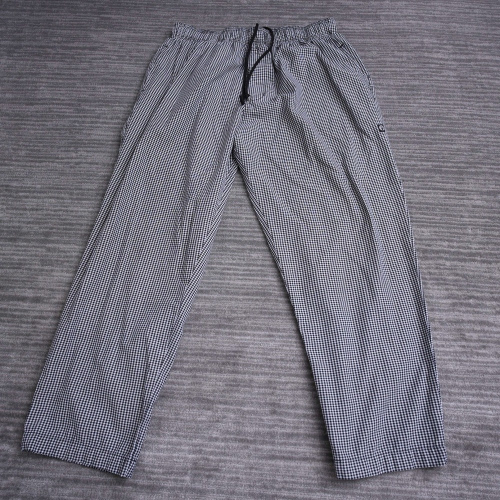 Chef Works Baggy Chef Pants 2XL Black White Check Gingham Workwear Trousers
